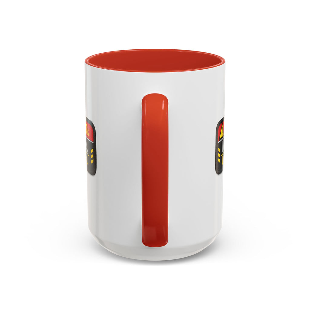 Coffee Mug — "Warning: No Filter, Less Care" Accent Ceramic Mug