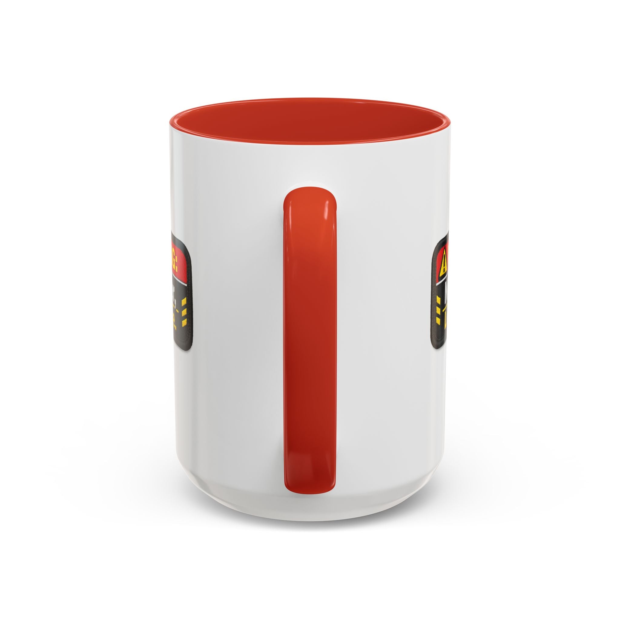 Coffee Mug — "Warning: No Filter, Less Care" Accent Ceramic Mug