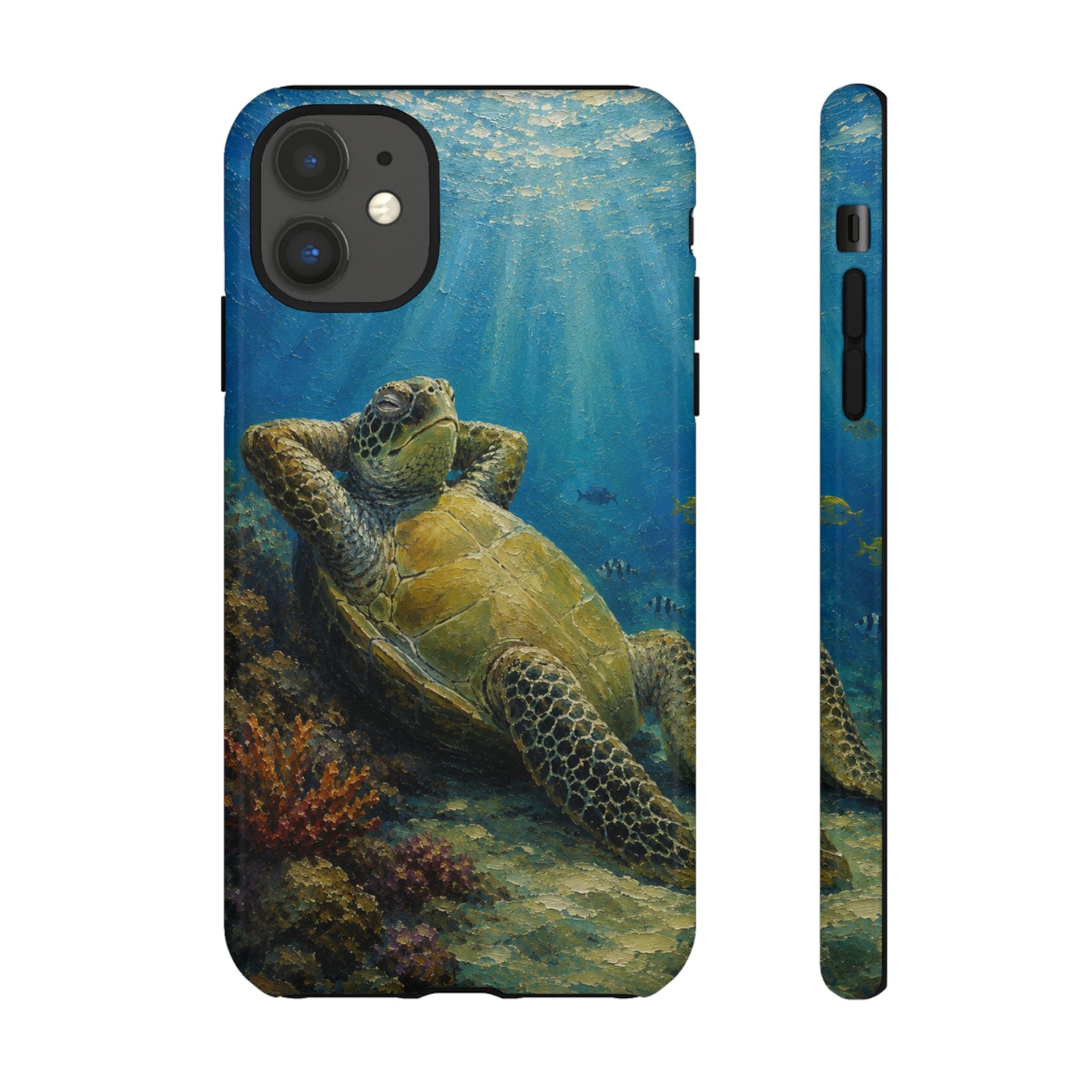 Sea Turtle Relaxation Phone Case — Ocean Underwater Art Protective Tough Case