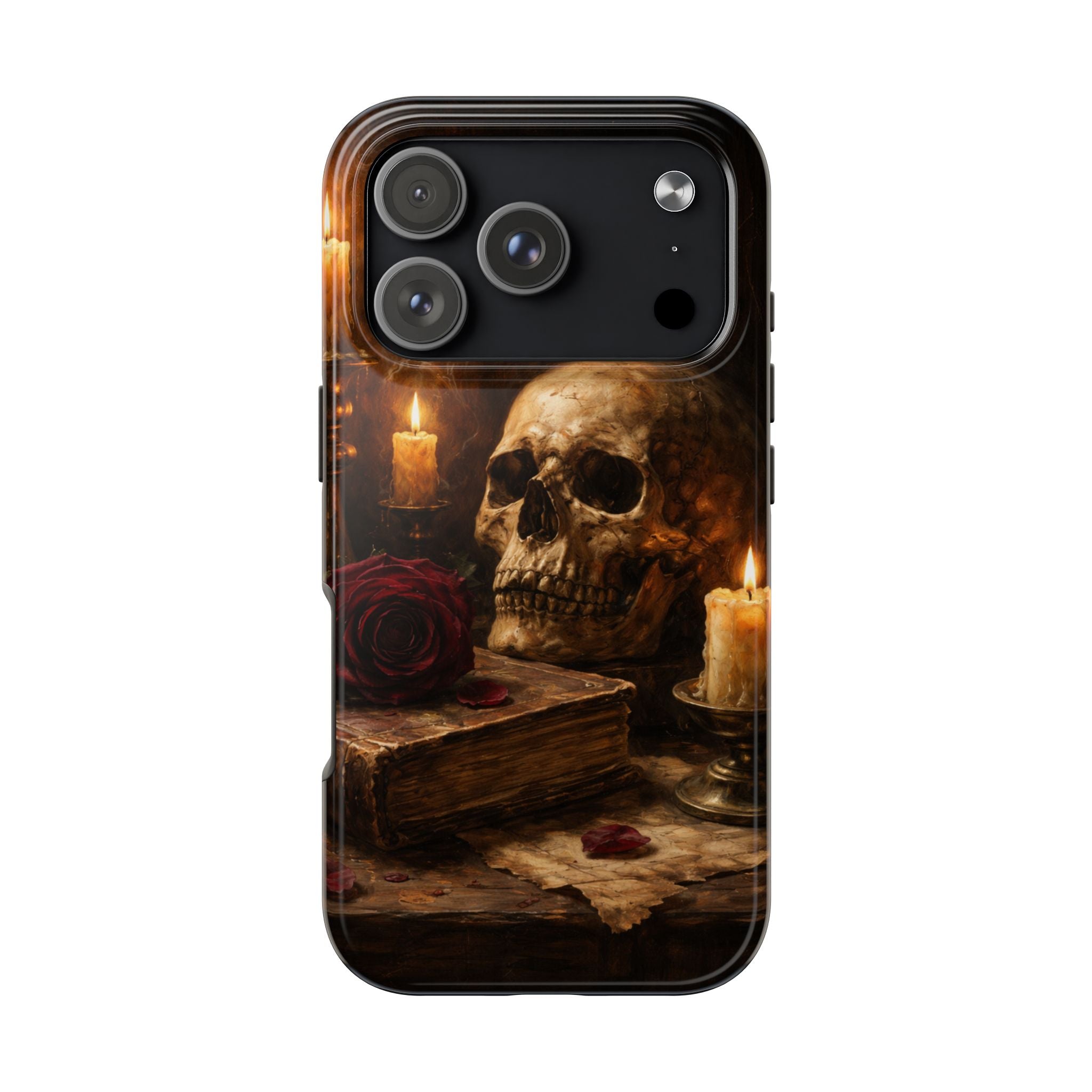 Skull & Candle Tough Phone Case — Memento Mori Protective Cover
