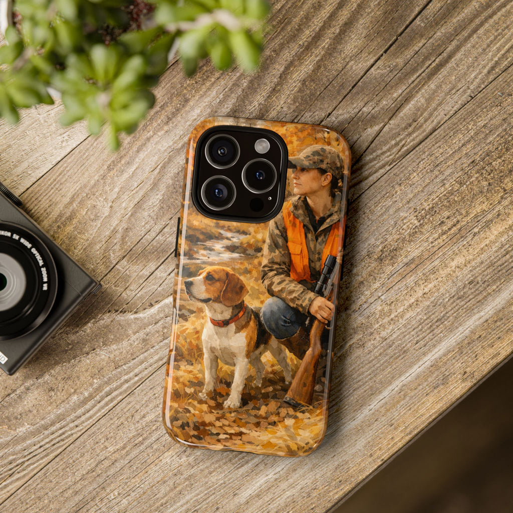 Hunter and Beagle Phone Case — Hunting Dog Autumn Camouflage iPhone Cover