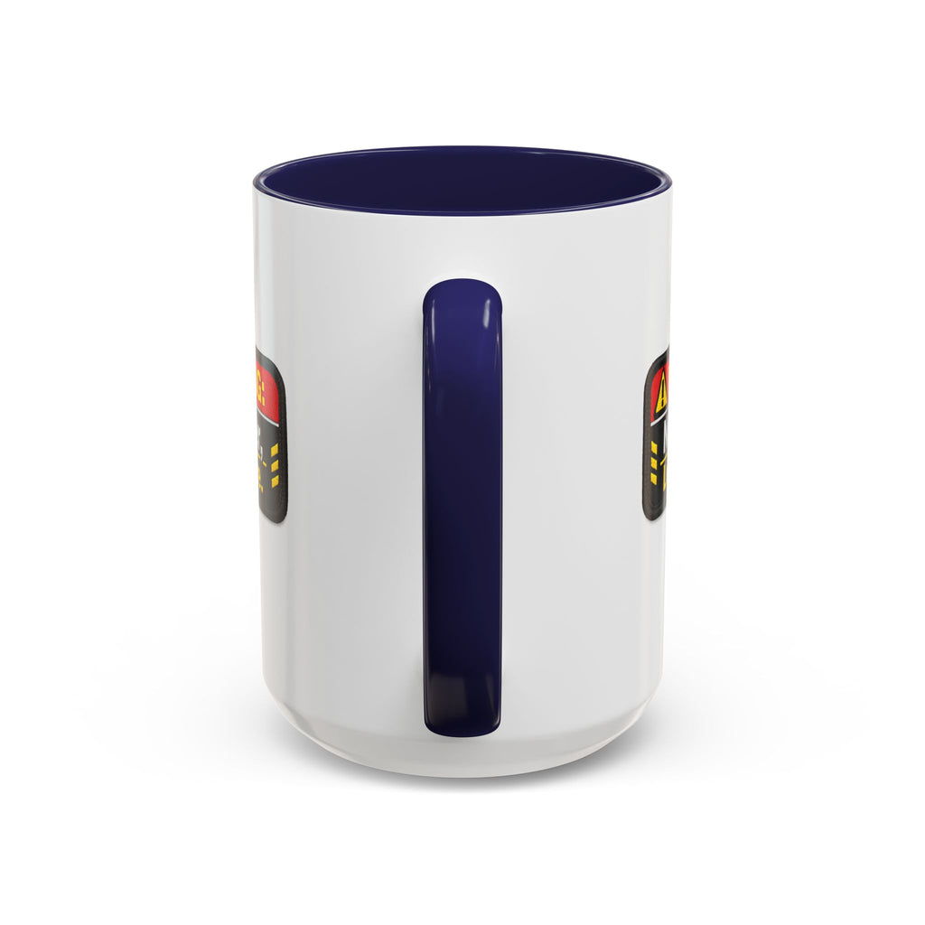 Coffee Mug — "Warning: No Filter, Less Care" Accent Ceramic Mug