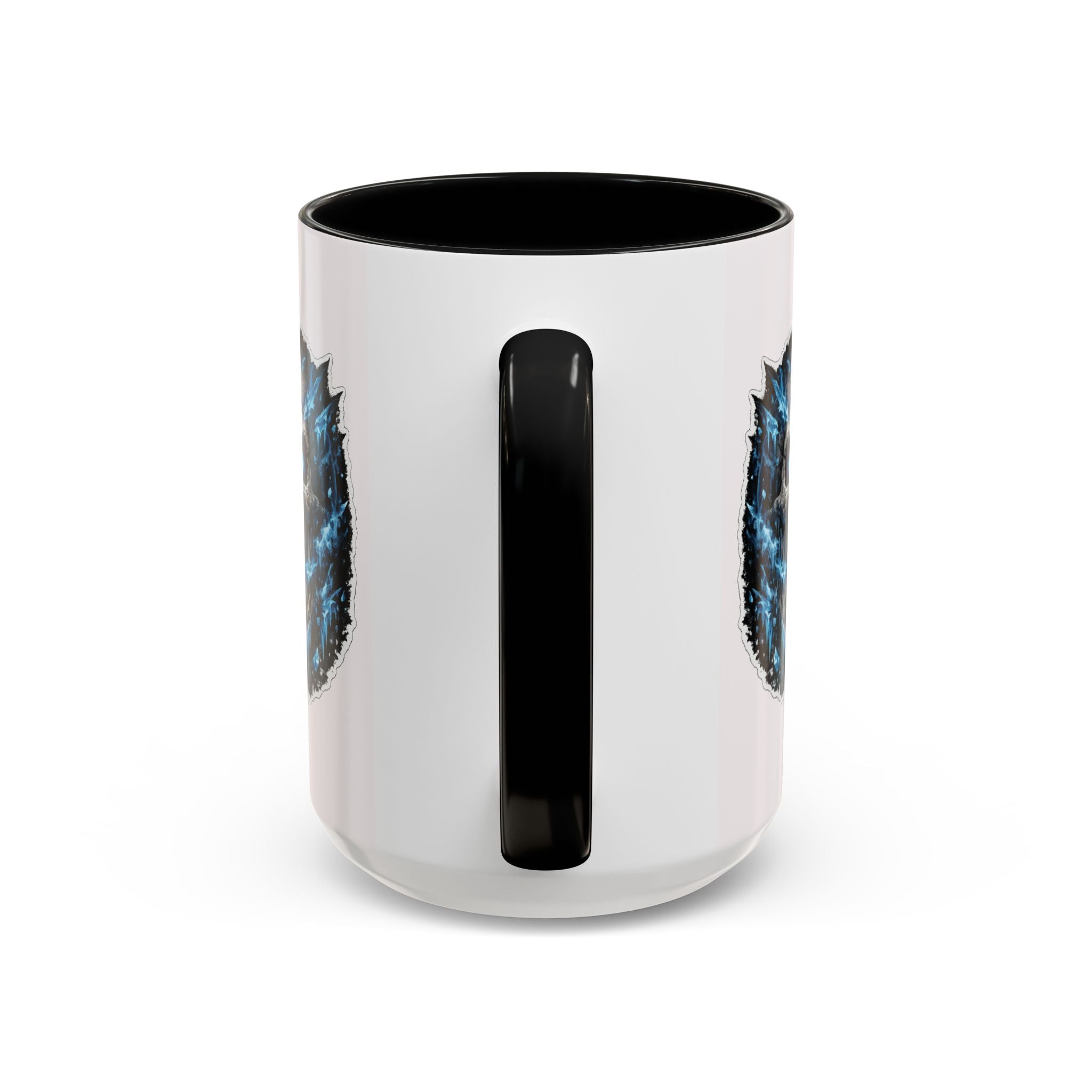 Blue Lightning Skull Accent Coffee Mug – Gothic Horror Coffee Cup (11/15oz)