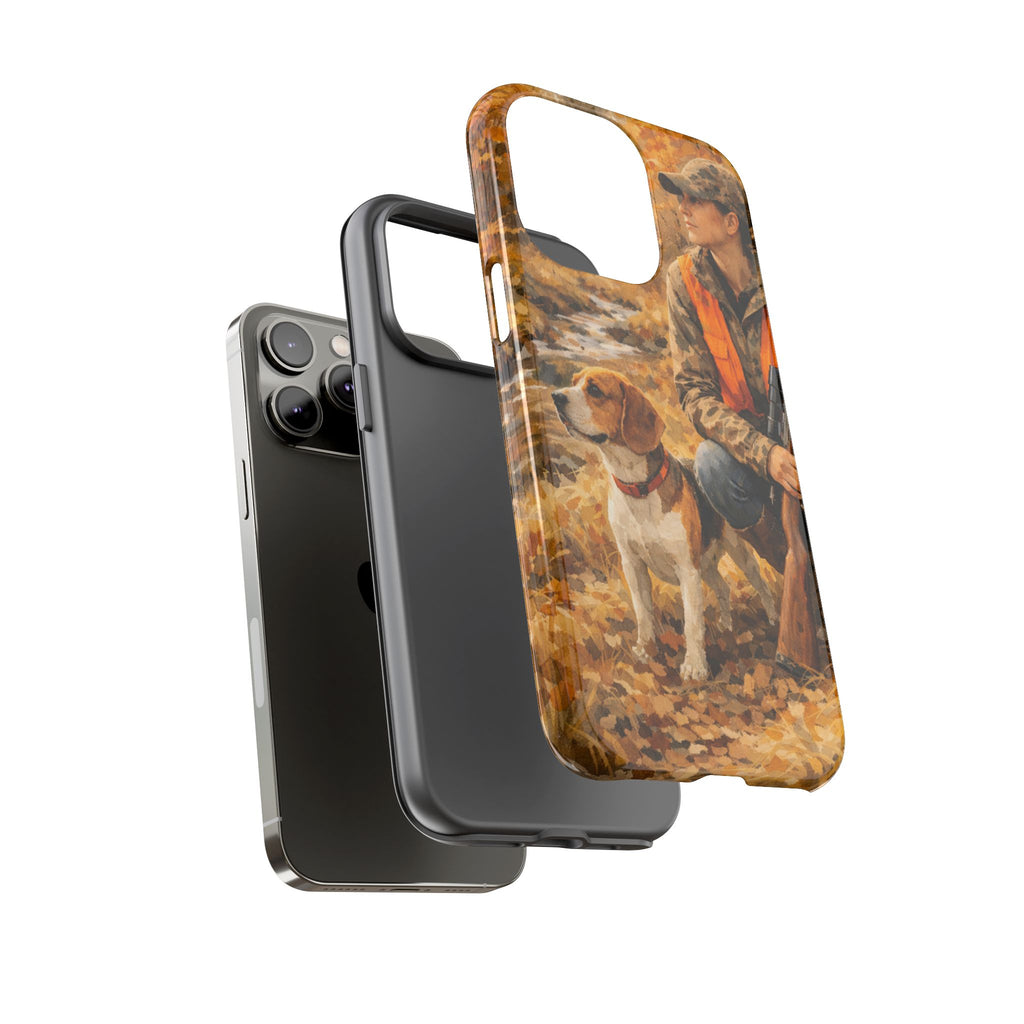 Hunter and Beagle Phone Case — Hunting Dog Autumn Camouflage iPhone Cover