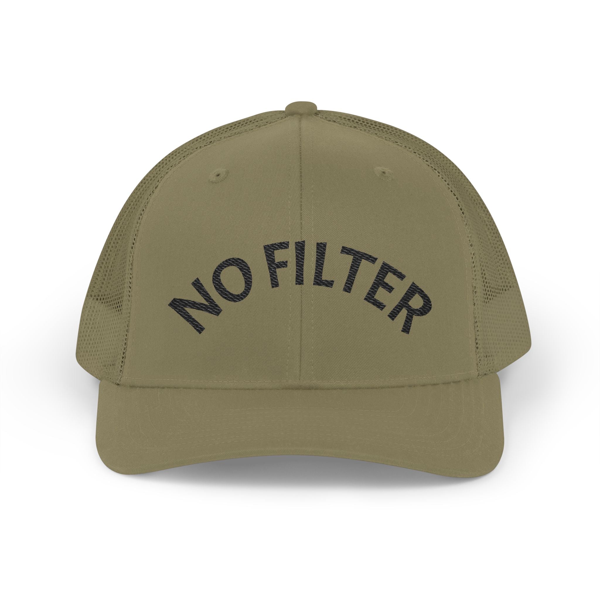 No Filter Snapback Trucker Cap — Bold Mesh Back Hat