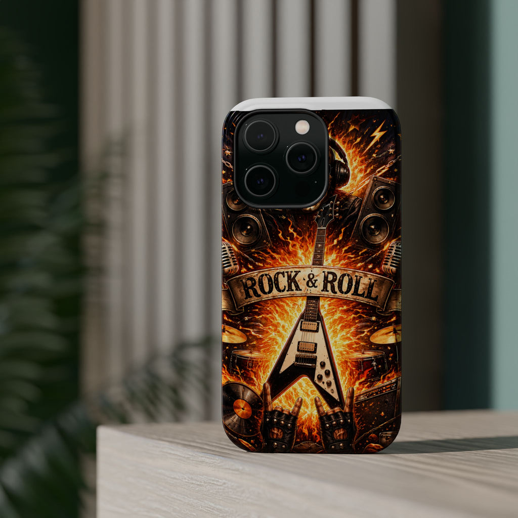 Rock & Roll Skull Guitar Phone Case — Magnetic Impact-Resistant