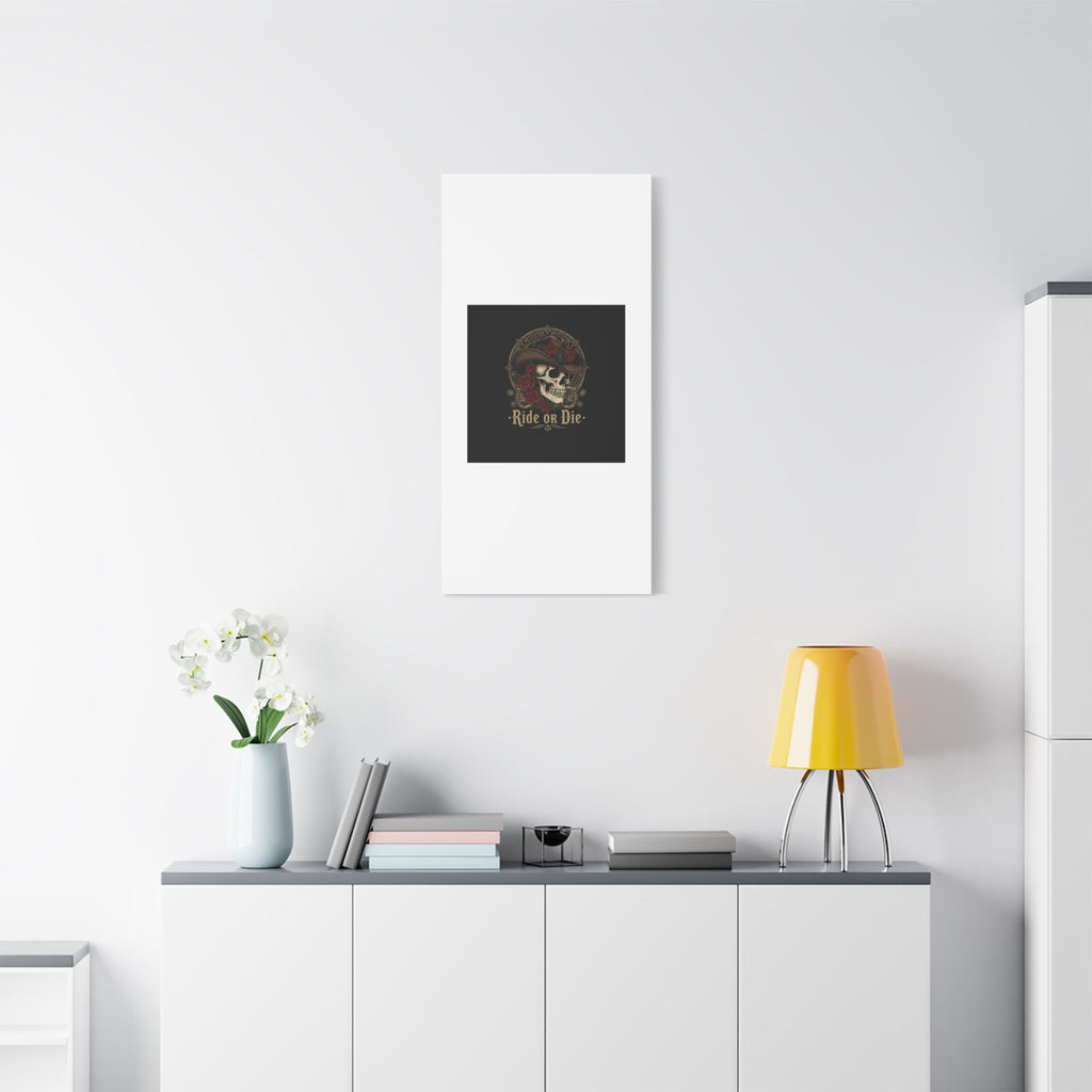 Ride or Die Skull Canvas | Western Skull Art, Gothic Americana