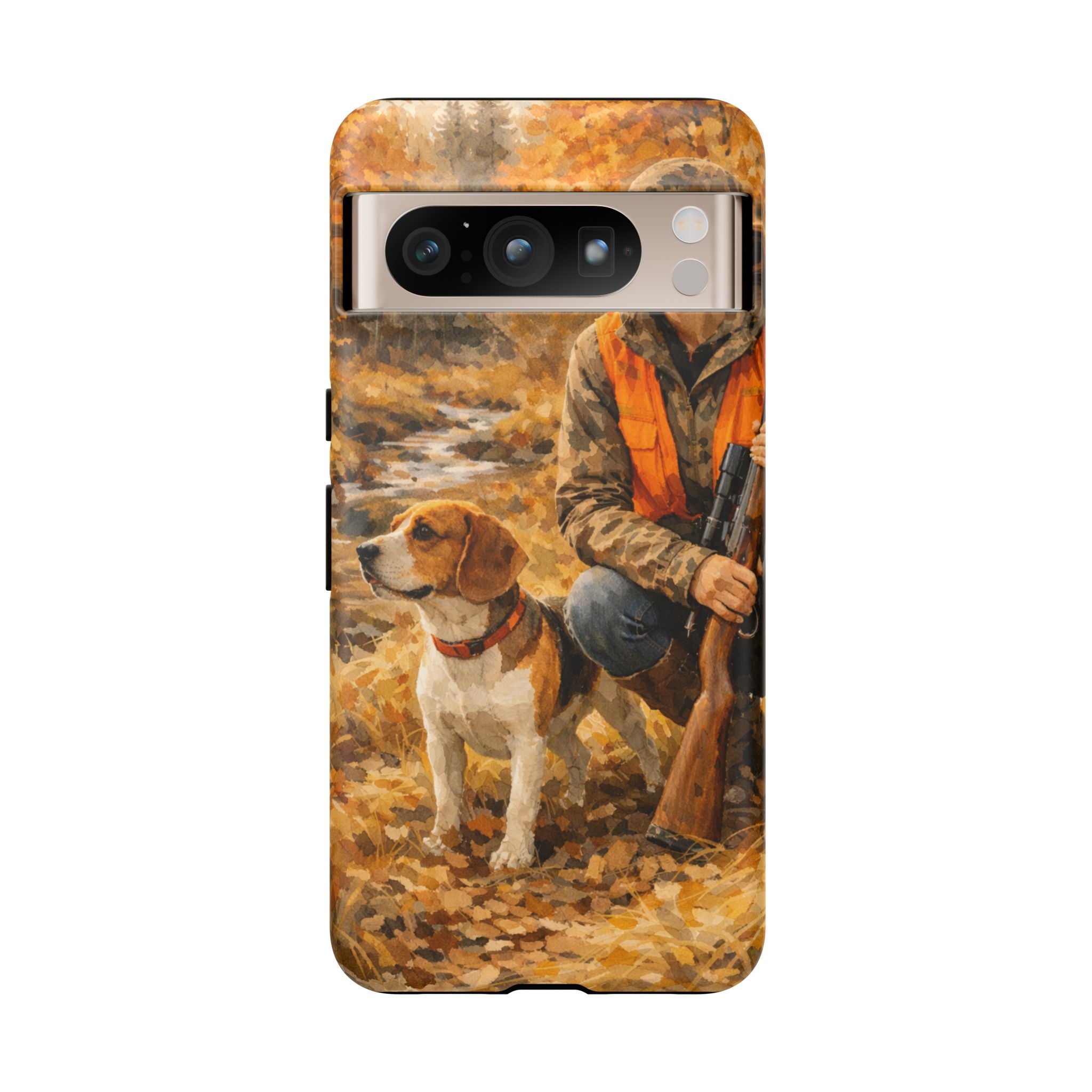 Hunter and Beagle Phone Case — Hunting Dog Autumn Camouflage iPhone Cover