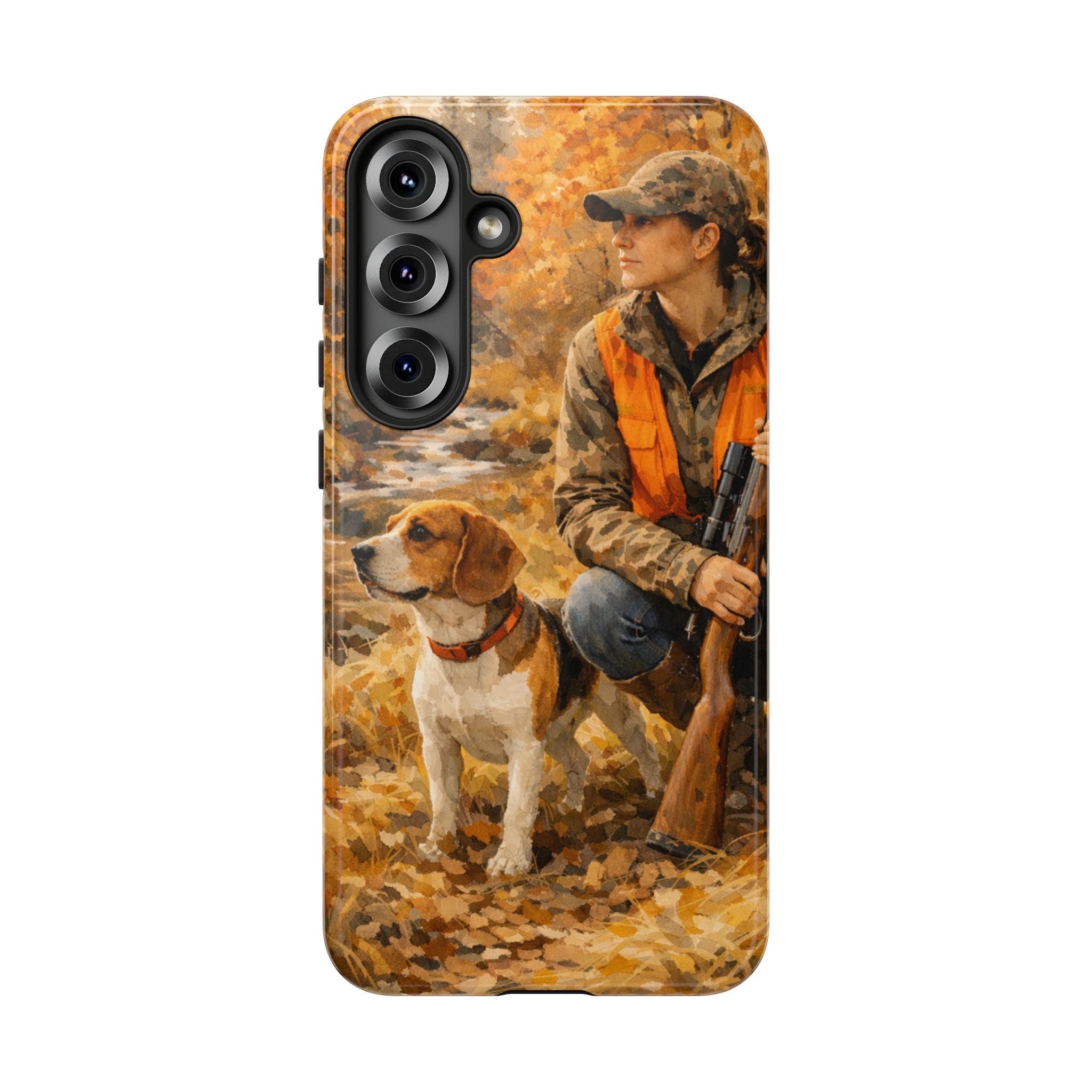 Hunter and Beagle Phone Case — Hunting Dog Autumn Camouflage iPhone Cover