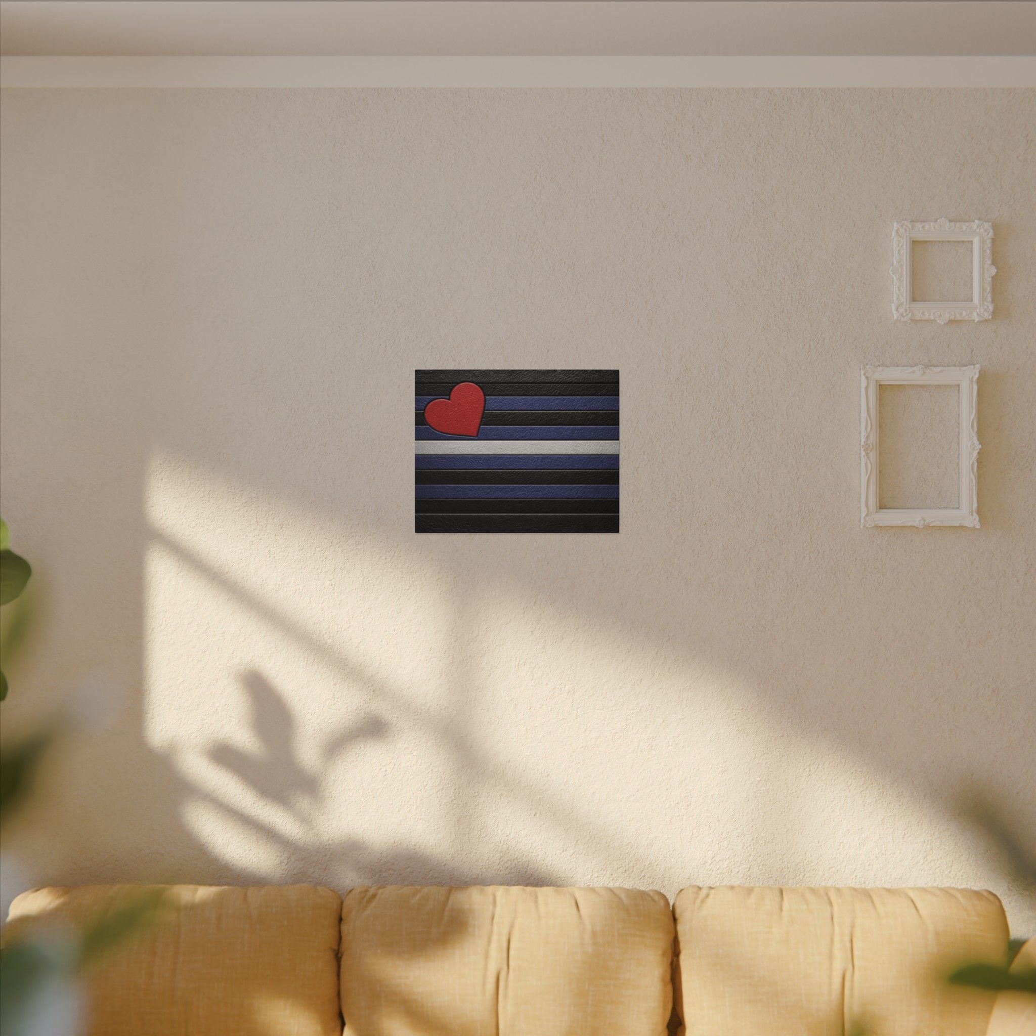 Leather Heart Canvas Wall Art - Matte Stretched Leather Pride Tribute