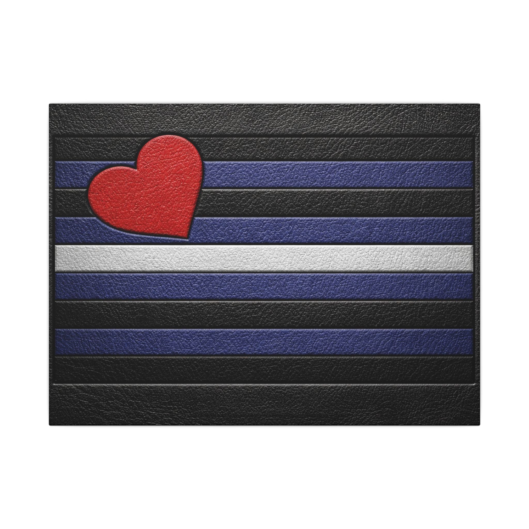 Leather Heart Canvas Wall Art - Matte Stretched Leather Pride Tribute