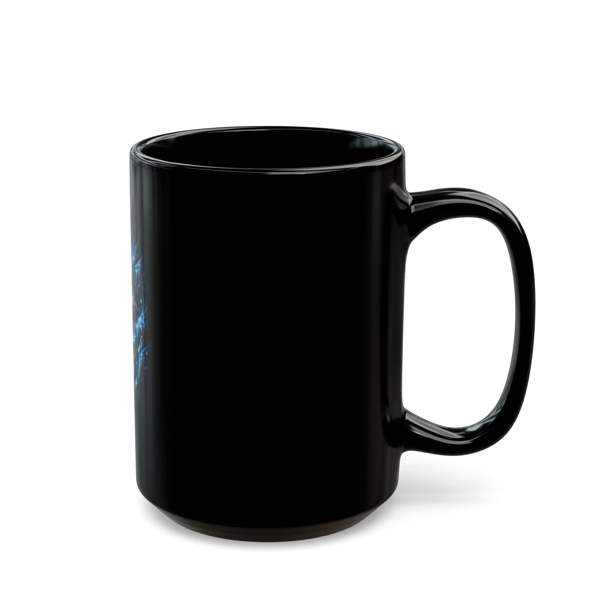 Blue Flame Skull Black Mug — Gothic Coffee Cup for Bikers, Metalheads & Halloween (11oz/15oz)