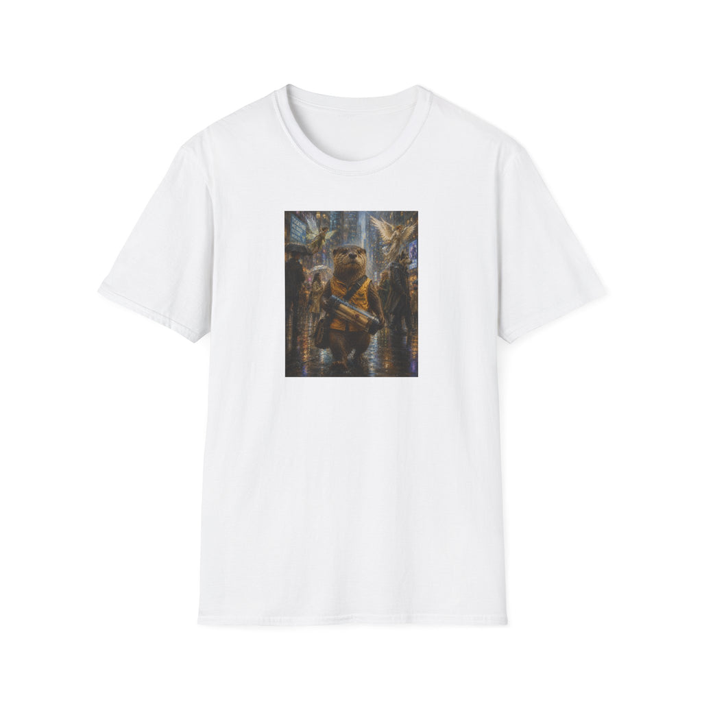 Messenger Otter Graphic Tee — Whimsical Otter Art Shirt