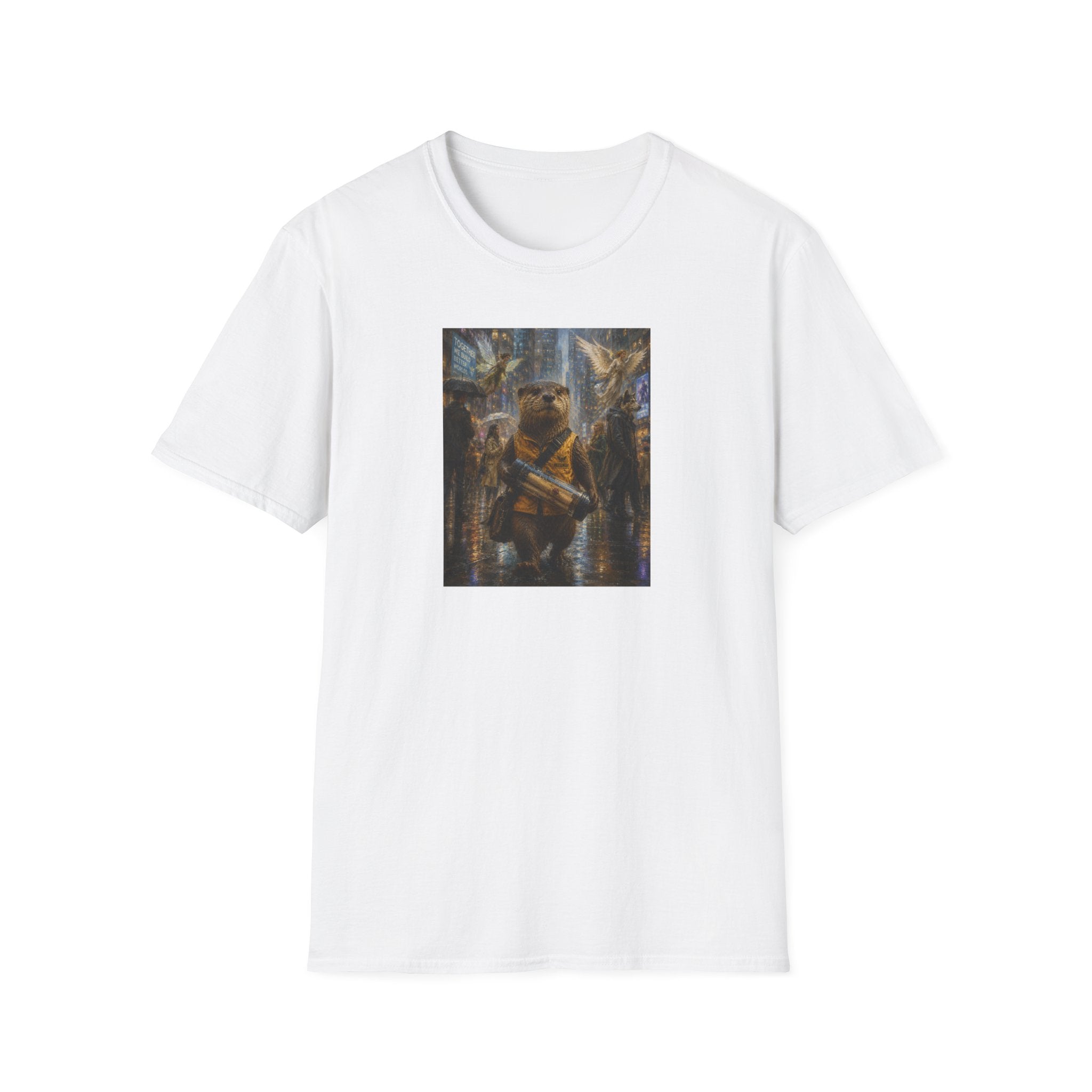 Messenger Otter Graphic Tee — Whimsical Otter Art Shirt
