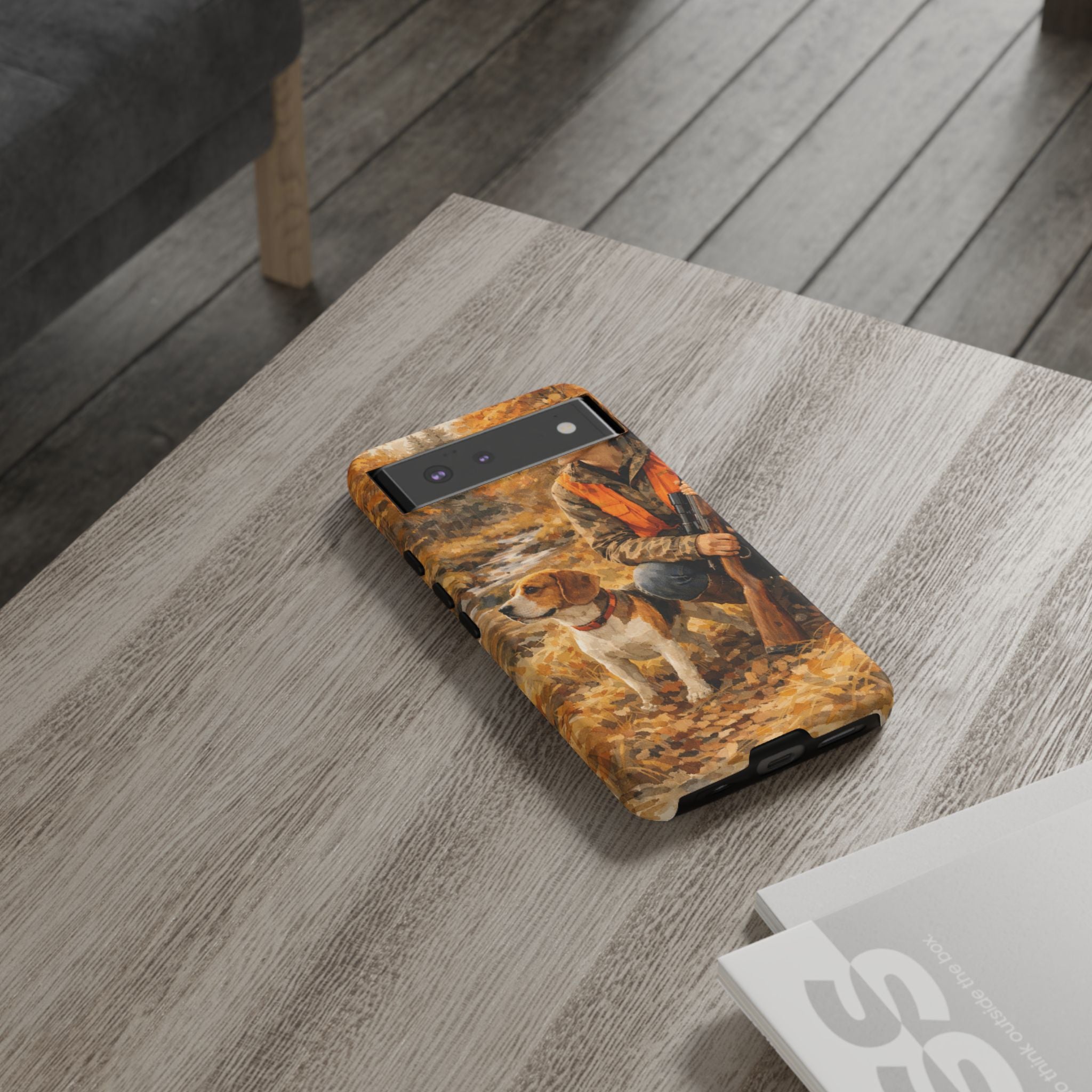 Hunter and Beagle Phone Case — Hunting Dog Autumn Camouflage iPhone Cover