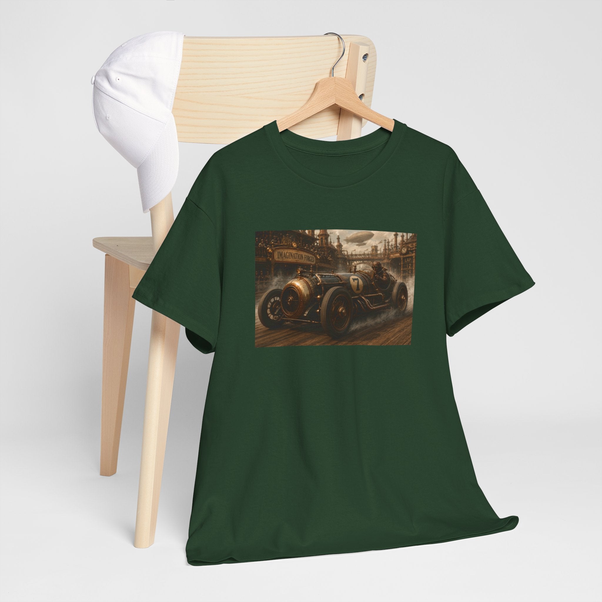 Steampunk Racecar Tee — Classic Antique Car Graphic T-Shirt