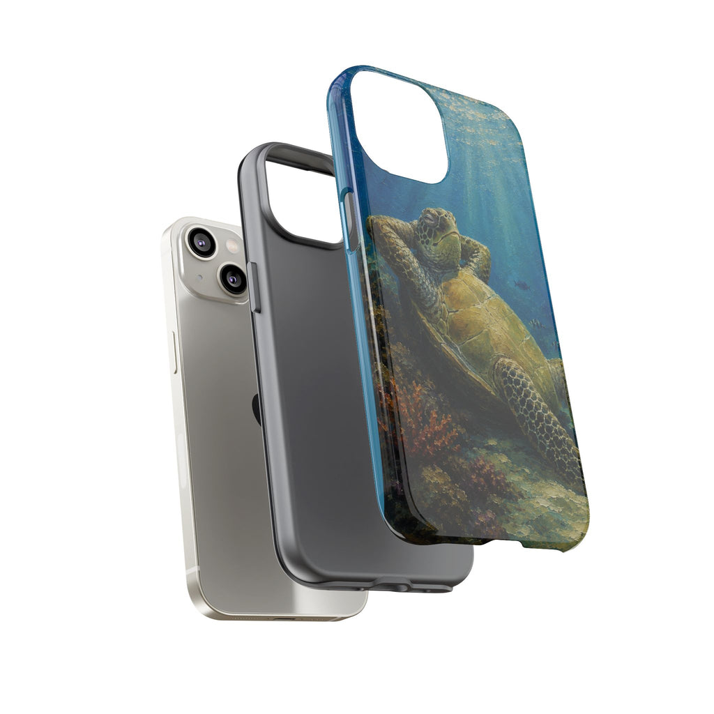Sea Turtle Relaxation Phone Case — Ocean Underwater Art Protective Tough Case