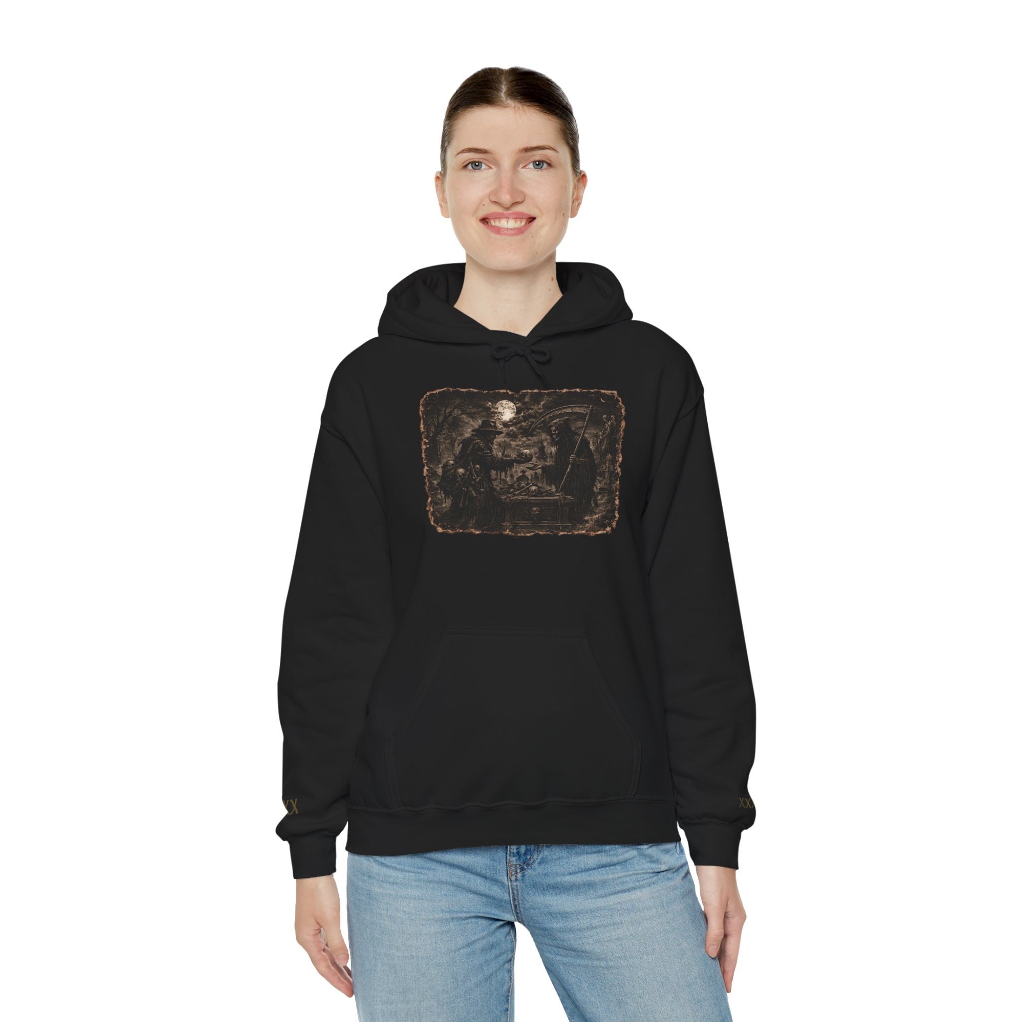 Vintage Reaper and Bone Collector Hoodie — Moon & Bone Graphic Sweatshirt