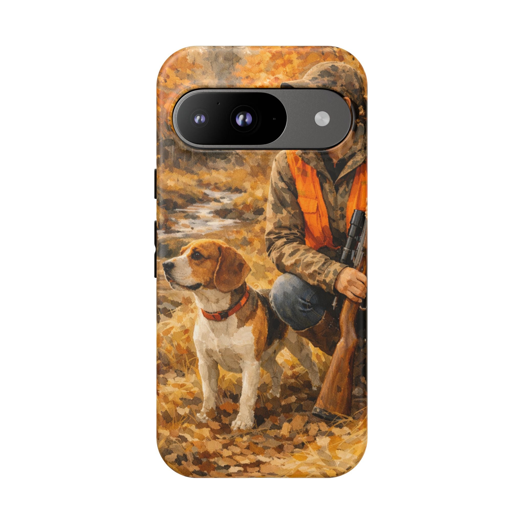 Hunter and Beagle Phone Case — Hunting Dog Autumn Camouflage iPhone Cover
