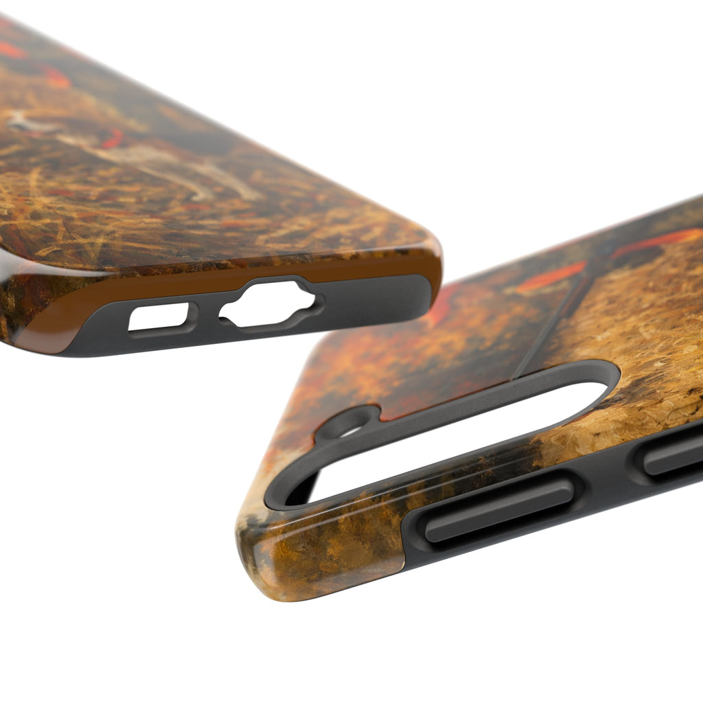 Hunting Scene Tough Phone Case — Hunter & Beagle Autumn Field Protective Cover