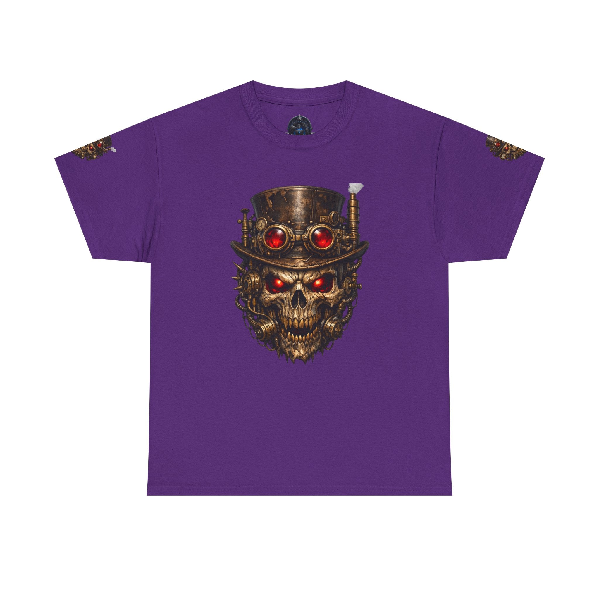 Skull Steampunk Tee — Red-Eyed Skull Graphic Shirt