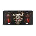 Skulls Vanity Plate — Flaming Red-Eye License Plate