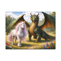 Dragon and Unicorn Canvas Wall Art — Fantasy Creature Print for Nursery, Kids’ Room & Fantasy Decor