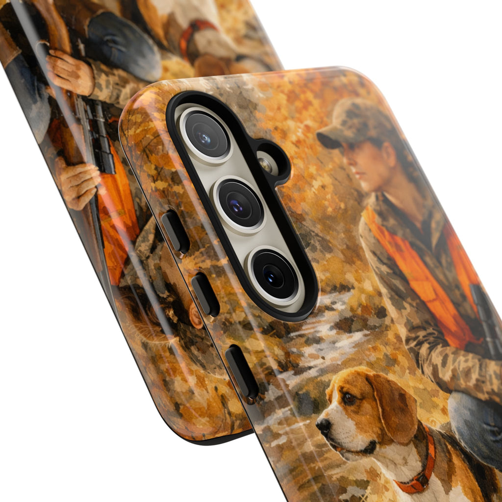 Hunter and Beagle Phone Case — Hunting Dog Autumn Camouflage iPhone Cover