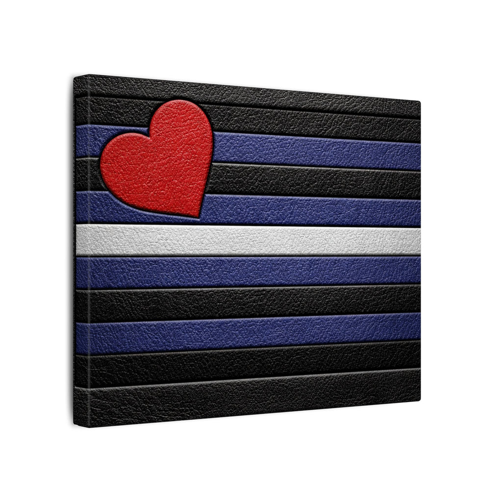 Leather Heart Canvas Wall Art - Matte Stretched Leather Pride Tribute