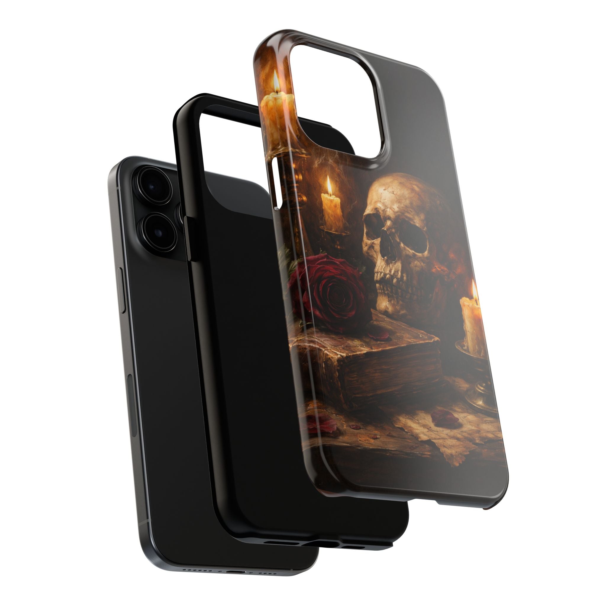 Skull & Candle Tough Phone Case — Memento Mori Protective Cover