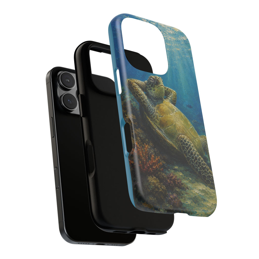 Sea Turtle Relaxation Phone Case — Ocean Underwater Art Protective Tough Case