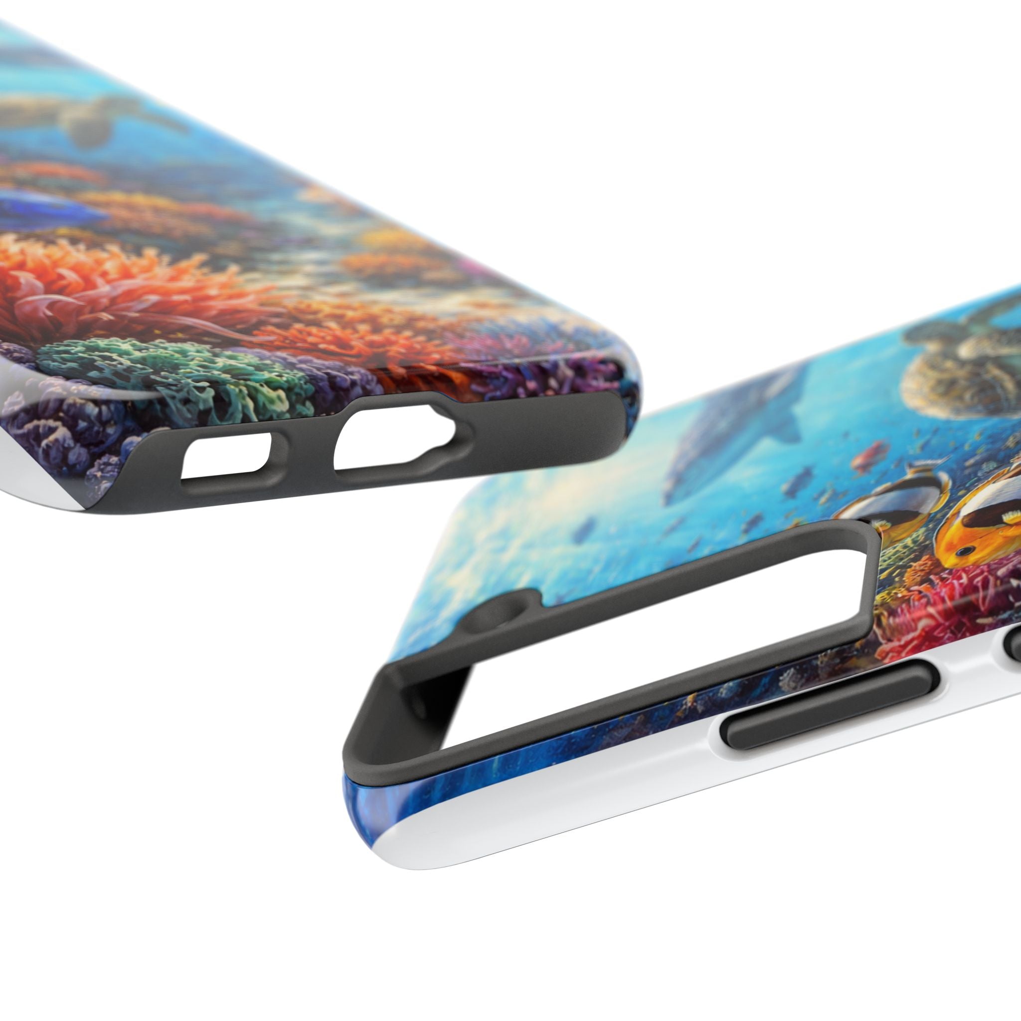 Ocean Reef Tough Phone Case — Colorful Sea Turtle & Tropical Fish Design