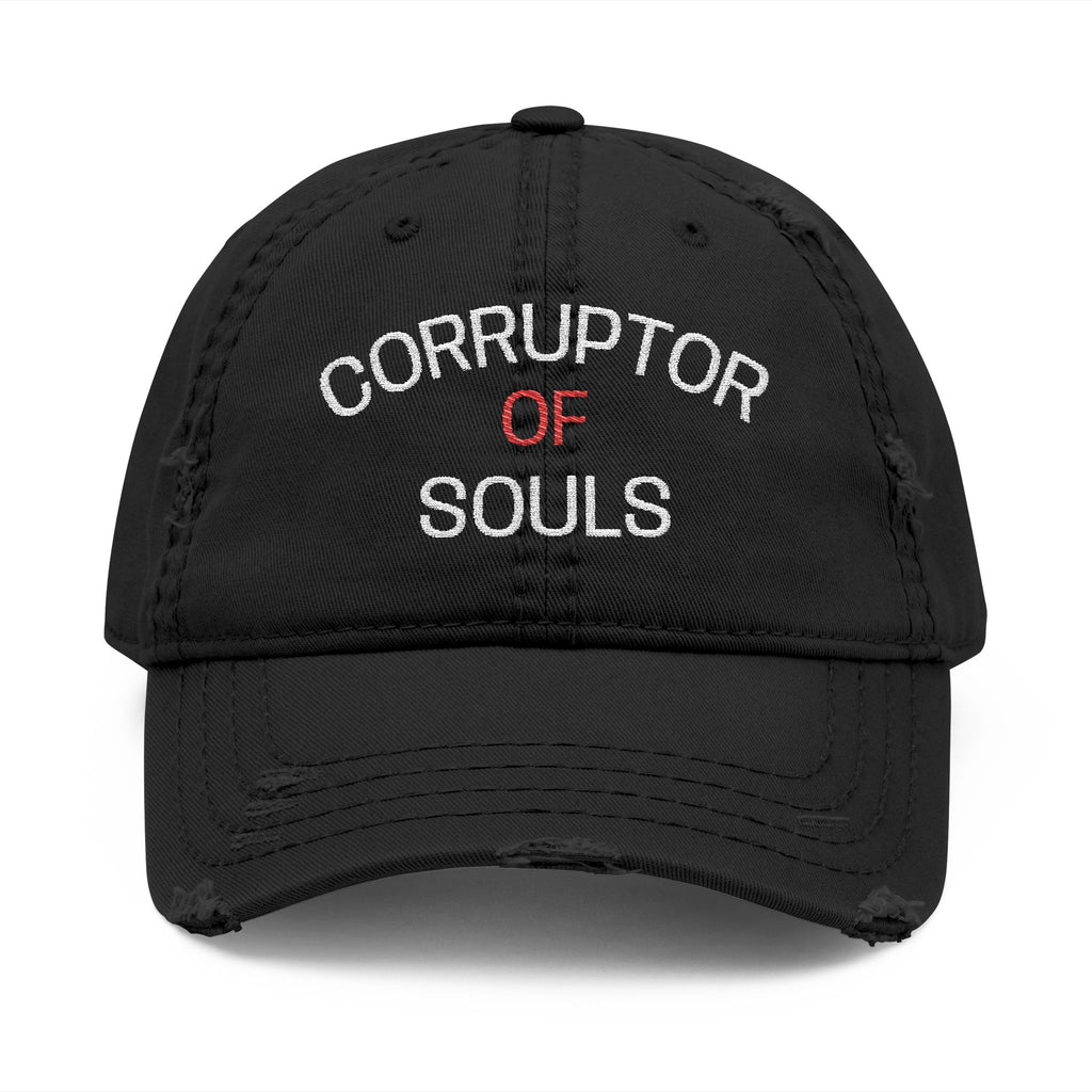 Corruptor of Souls Embroidered Dad Hat — Distressed Gothic Baseball Cap