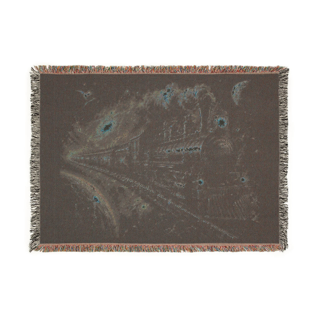 Galaxy Night Train Woven Blanket — Cosmic Steam Engine Throw