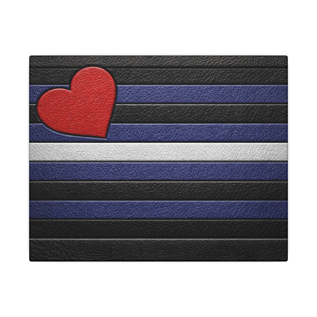 Leather Heart Canvas Wall Art - Matte Stretched Leather Pride Tribute