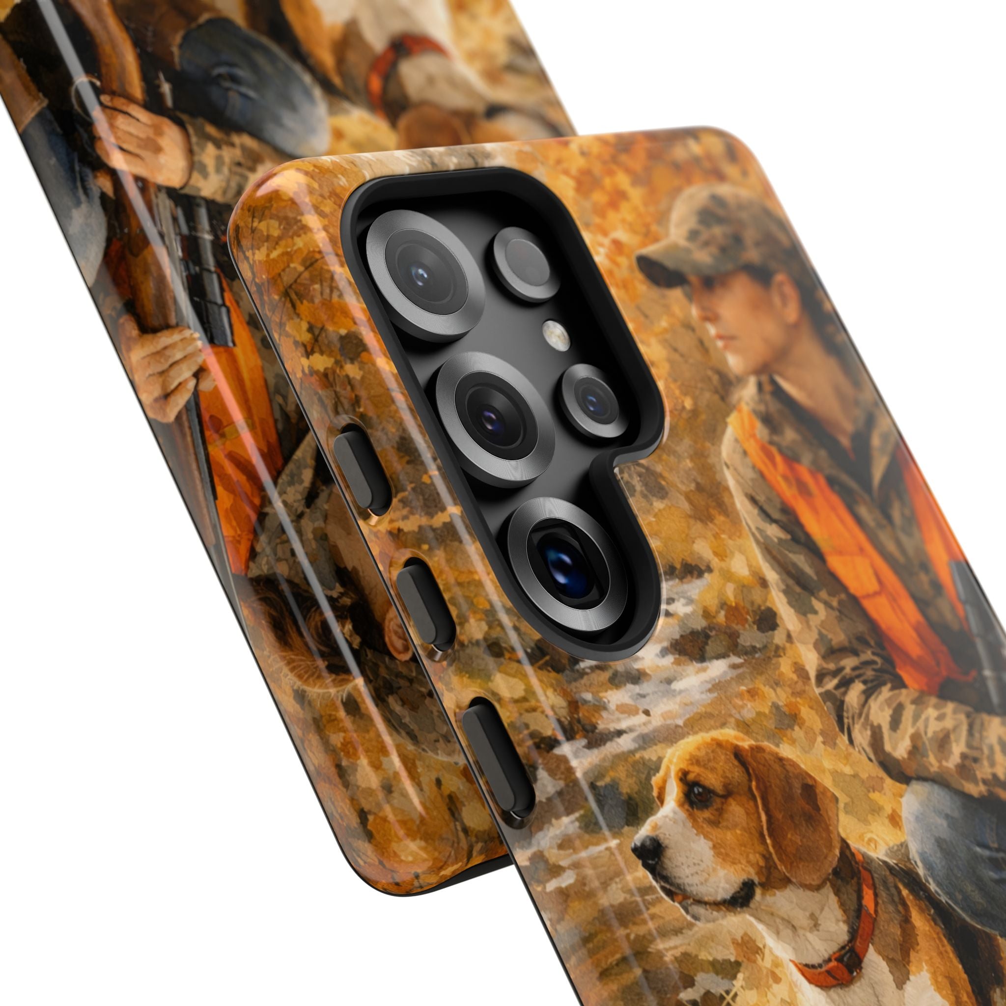 Hunter and Beagle Phone Case — Hunting Dog Autumn Camouflage iPhone Cover
