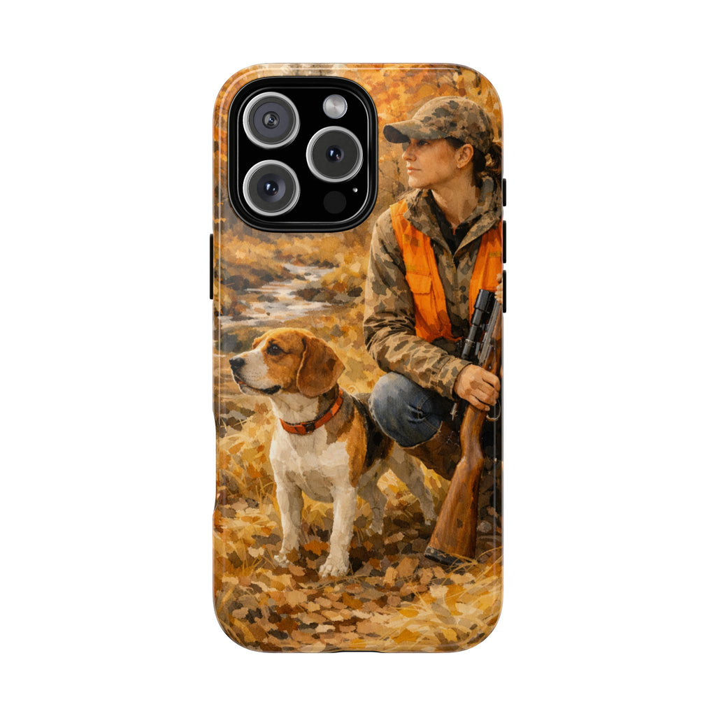 Hunter and Beagle Phone Case — Hunting Dog Autumn Camouflage iPhone Cover