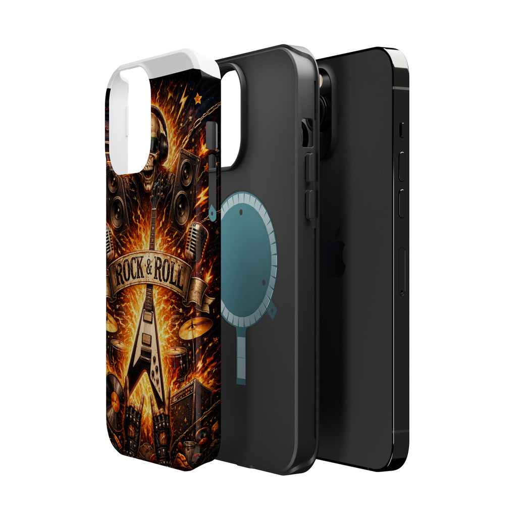 Rock & Roll Skull Guitar Phone Case — Magnetic Impact-Resistant