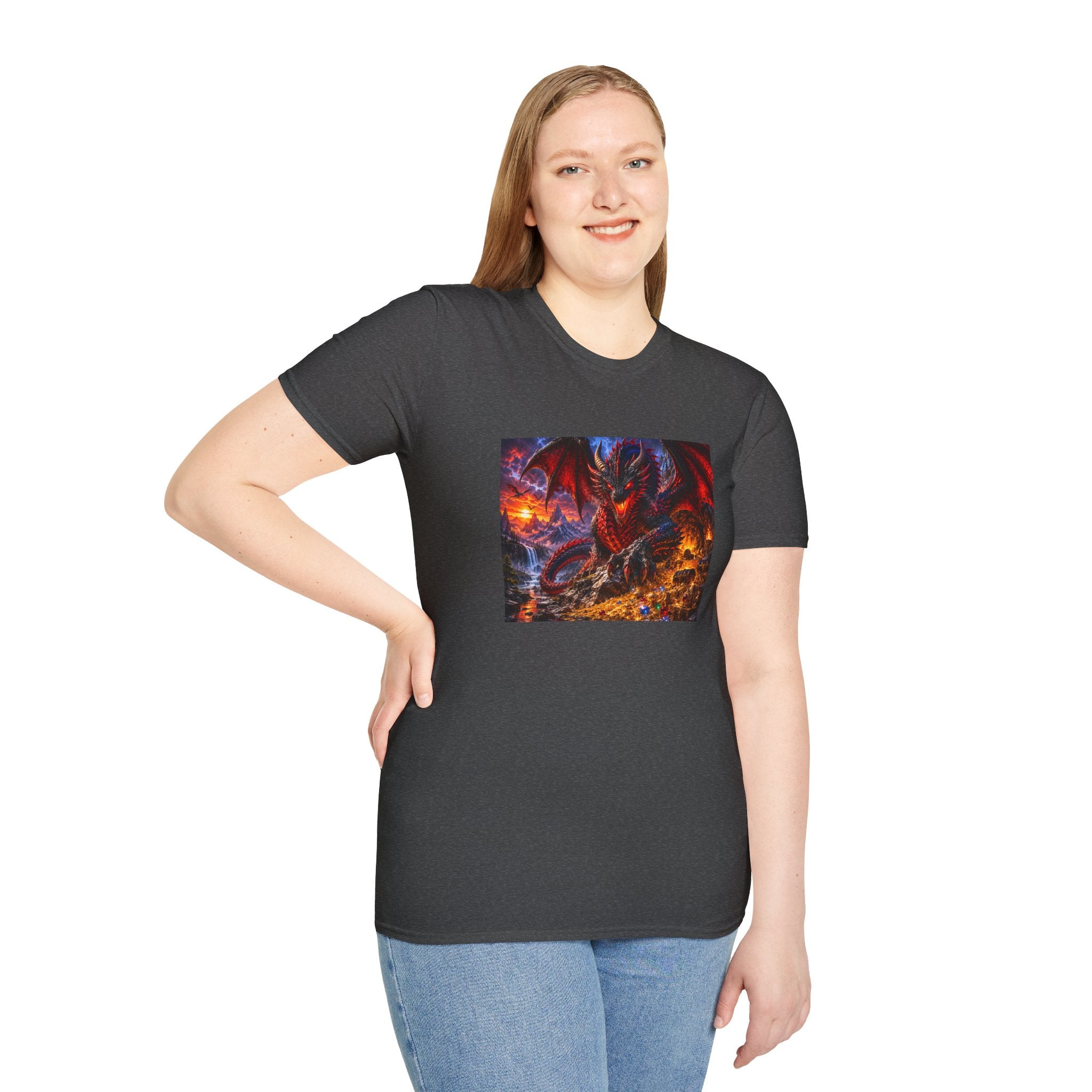 Dragon Guard T-Shirt — Epic Red Dragon Fantasy Art Tee