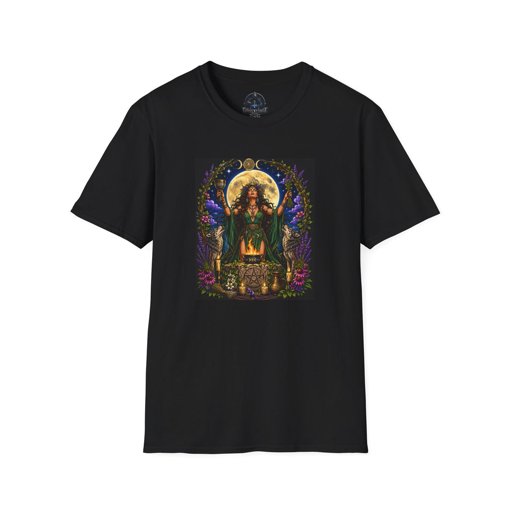 Moon Priestess T-Shirt — Moon, Herbs & Mystic Flames