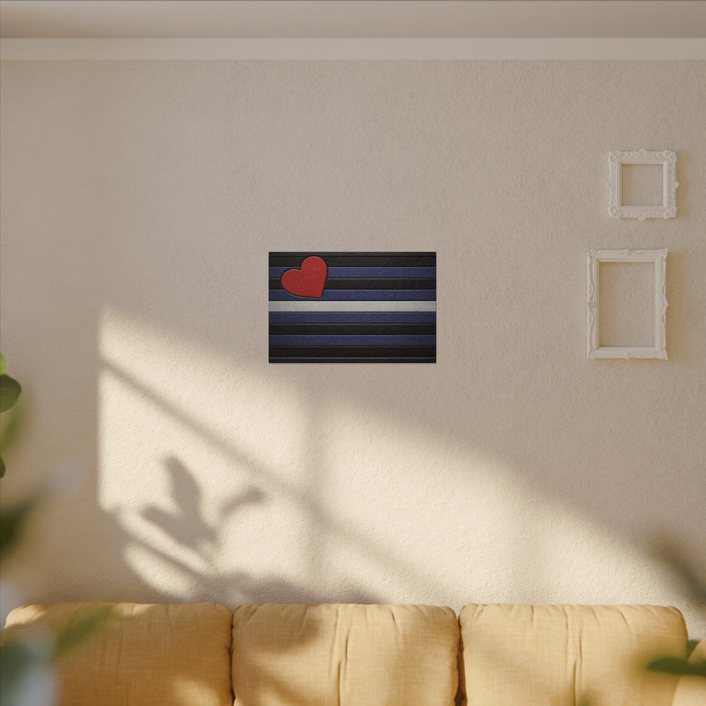 Leather Heart Canvas Wall Art - Matte Stretched Leather Pride Tribute