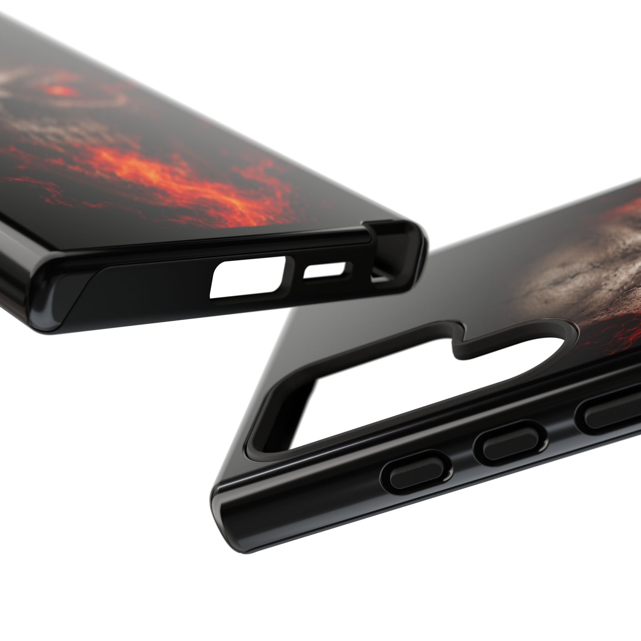 Flaming Skull Tough Case — Heavy-Duty Phone Case with Red-Eye Skull Design