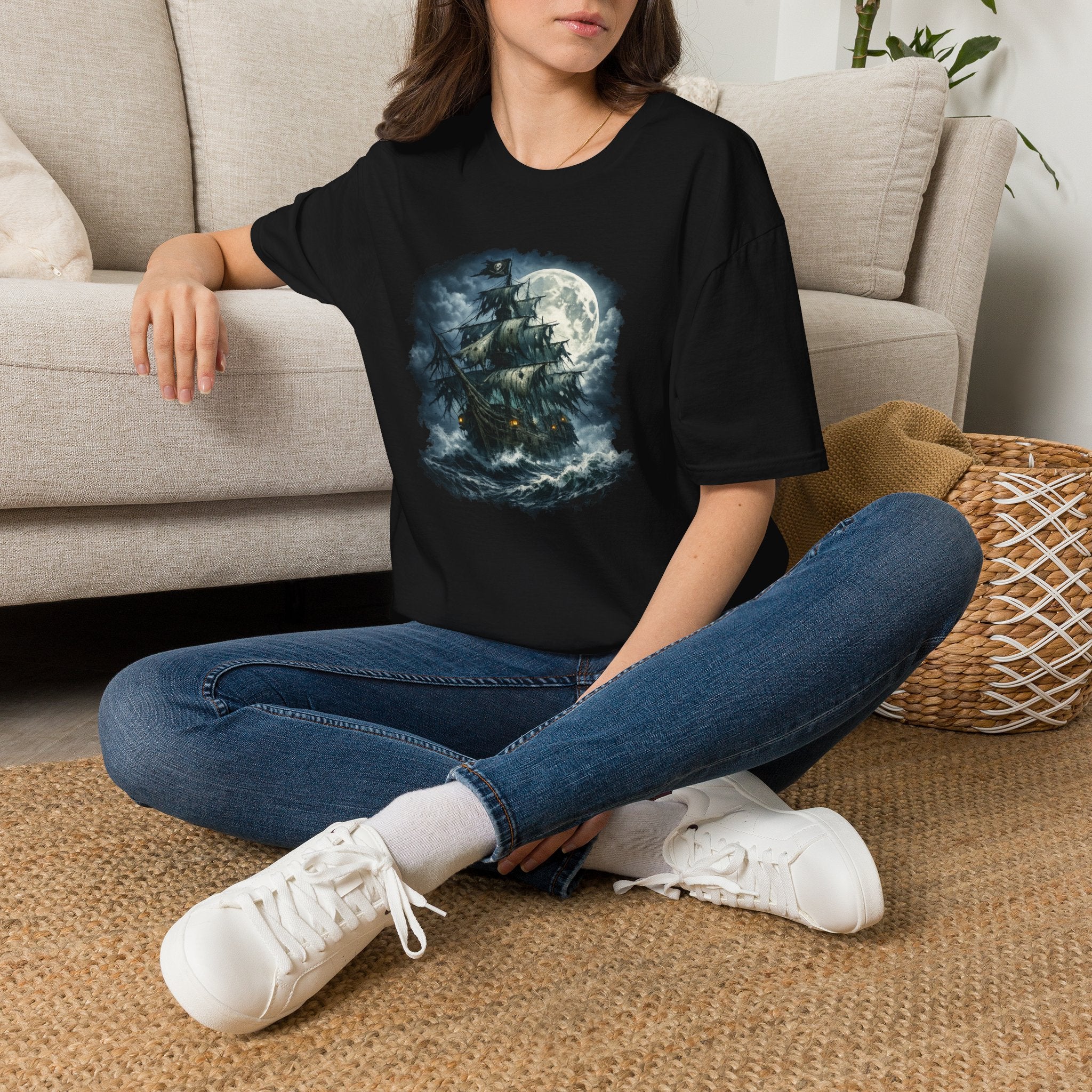 Moonlit Pirate GhostShip T-Shirt