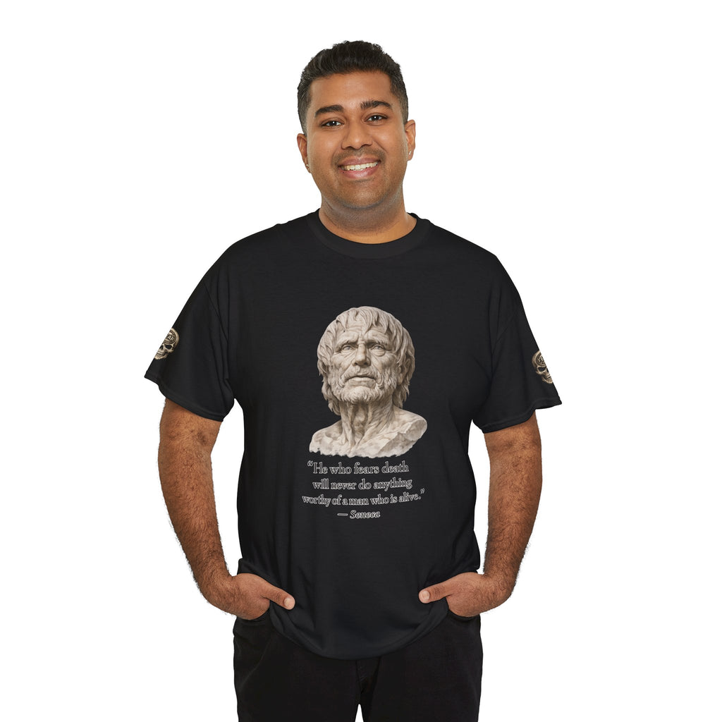 Premium Memento Mori Tee — Stoic Bust & Skull Graphic T-Shirt