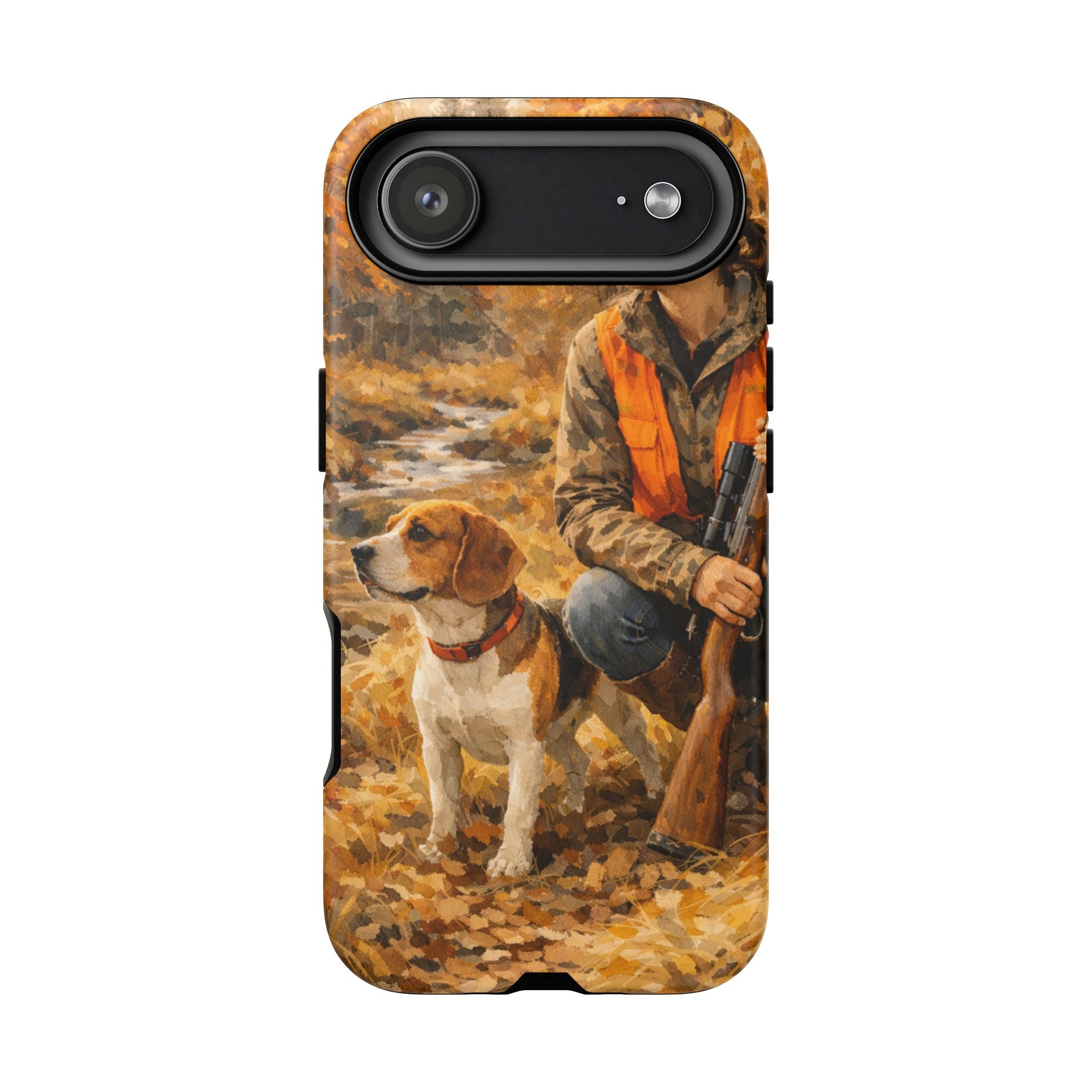 Hunter and Beagle Phone Case — Hunting Dog Autumn Camouflage iPhone Cover