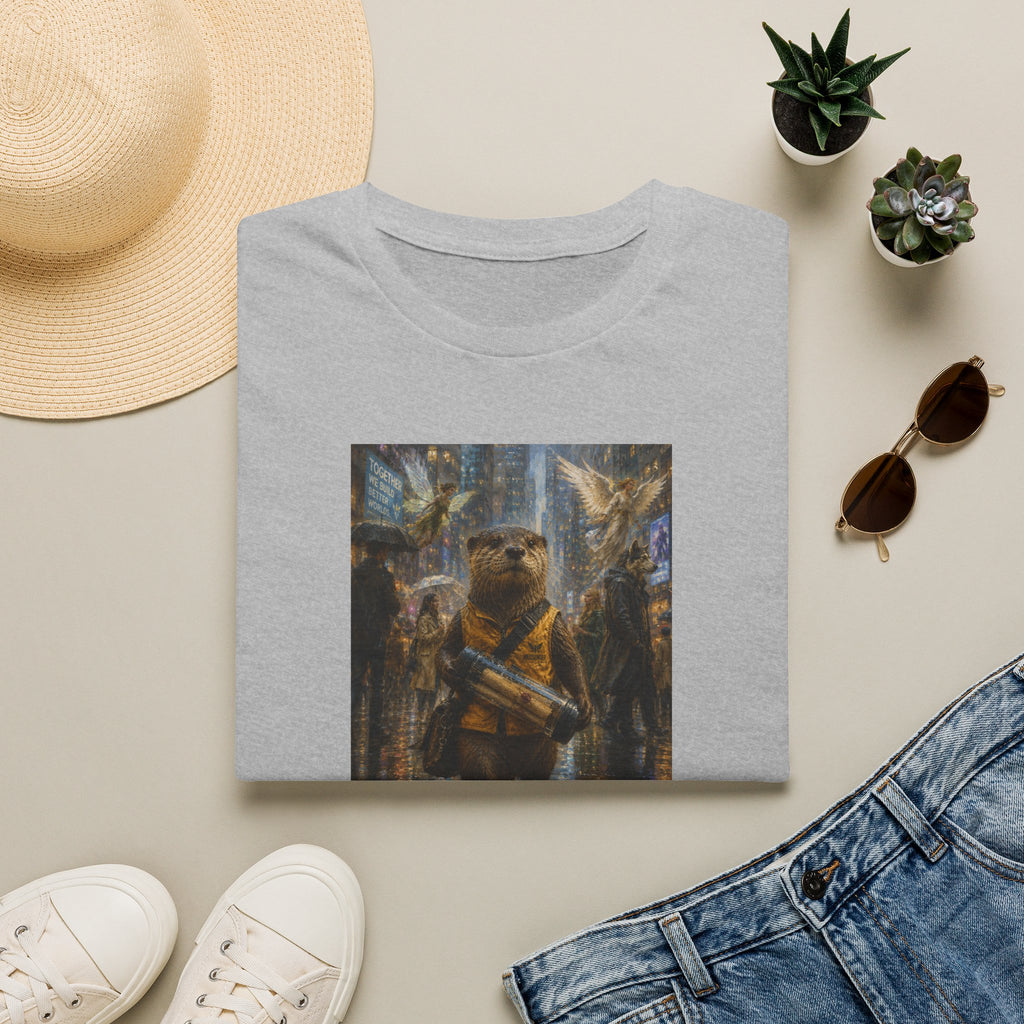 Messenger Otter Graphic Tee — Whimsical Otter Art Shirt