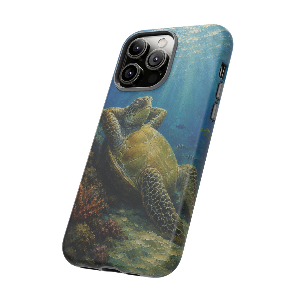 Sea Turtle Relaxation Phone Case — Ocean Underwater Art Protective Tough Case