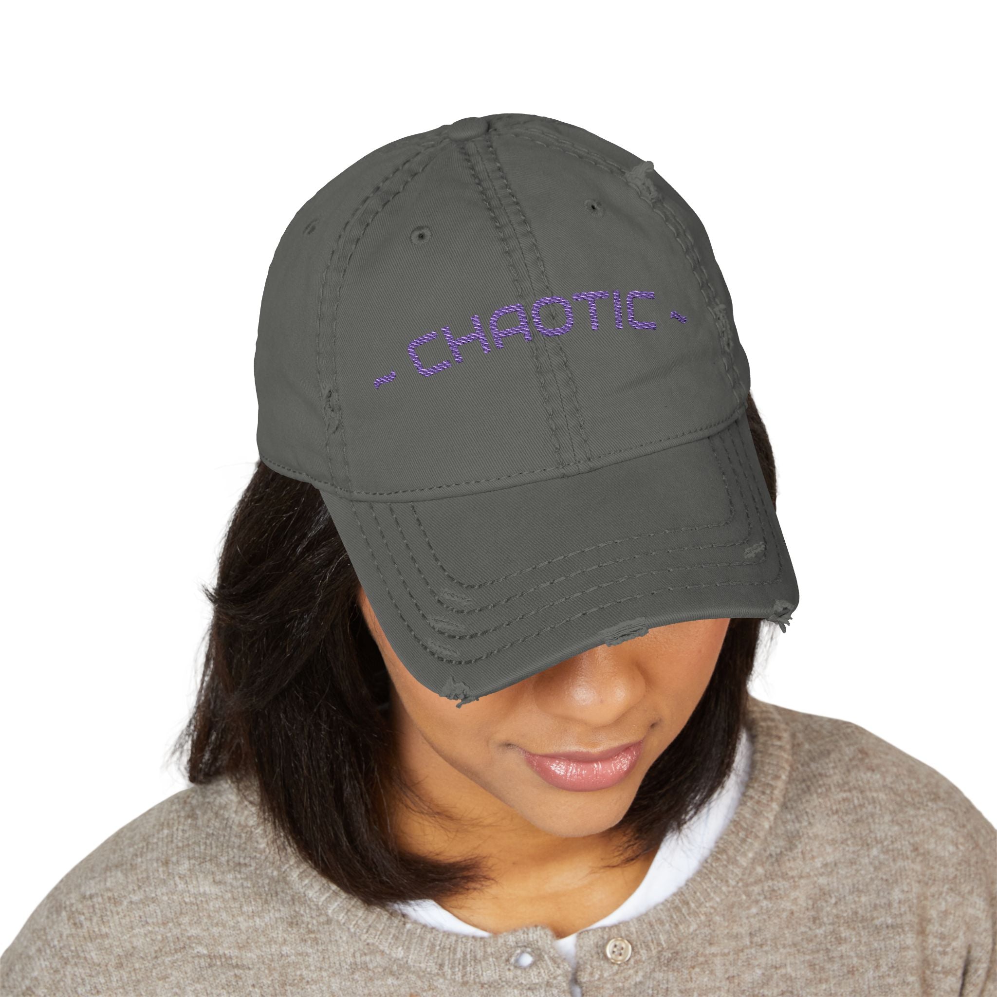 Chaotic Embroidered Distressed Dad Hat