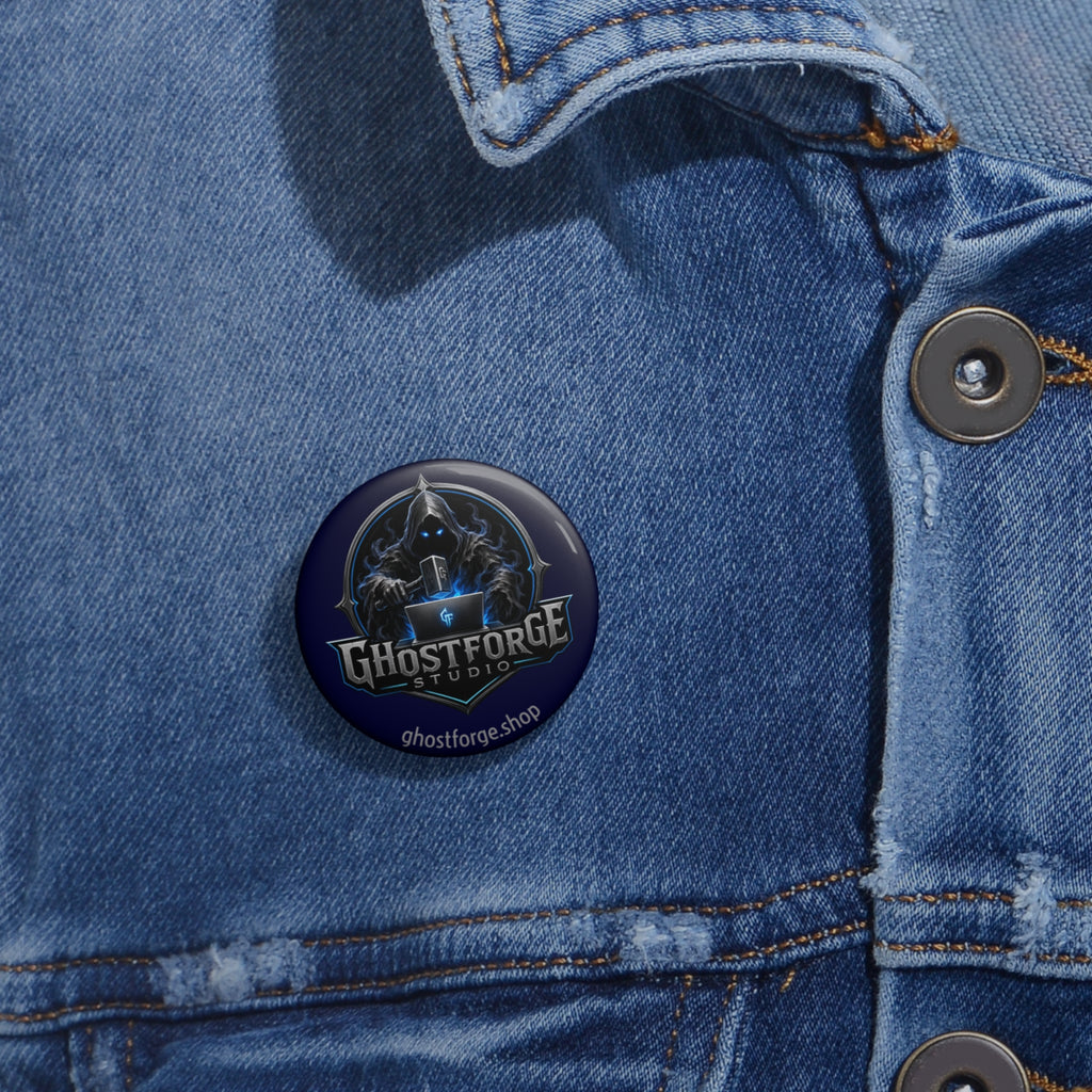 Ghostforge Studio Logo Pin Button — Gaming/Streamer Enamel-Style Badge