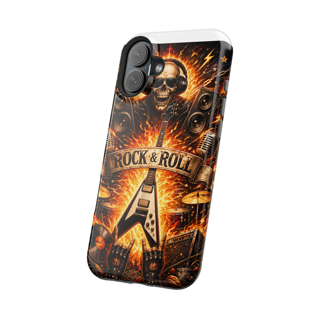 Rock & Roll Skull Guitar Phone Case — Magnetic Impact-Resistant